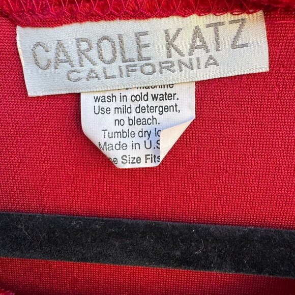 Carole Katz Vintage Red Velvet Burnout 2-Piece Stretch Lounge Top Pants Set L - Picture 5 of 11
